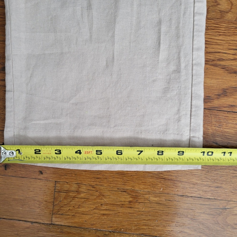 Ann Taylor Factory Beige Cropped Pull on Pants Linen Blend Pockets Medium Petite - Picture 10 of 10